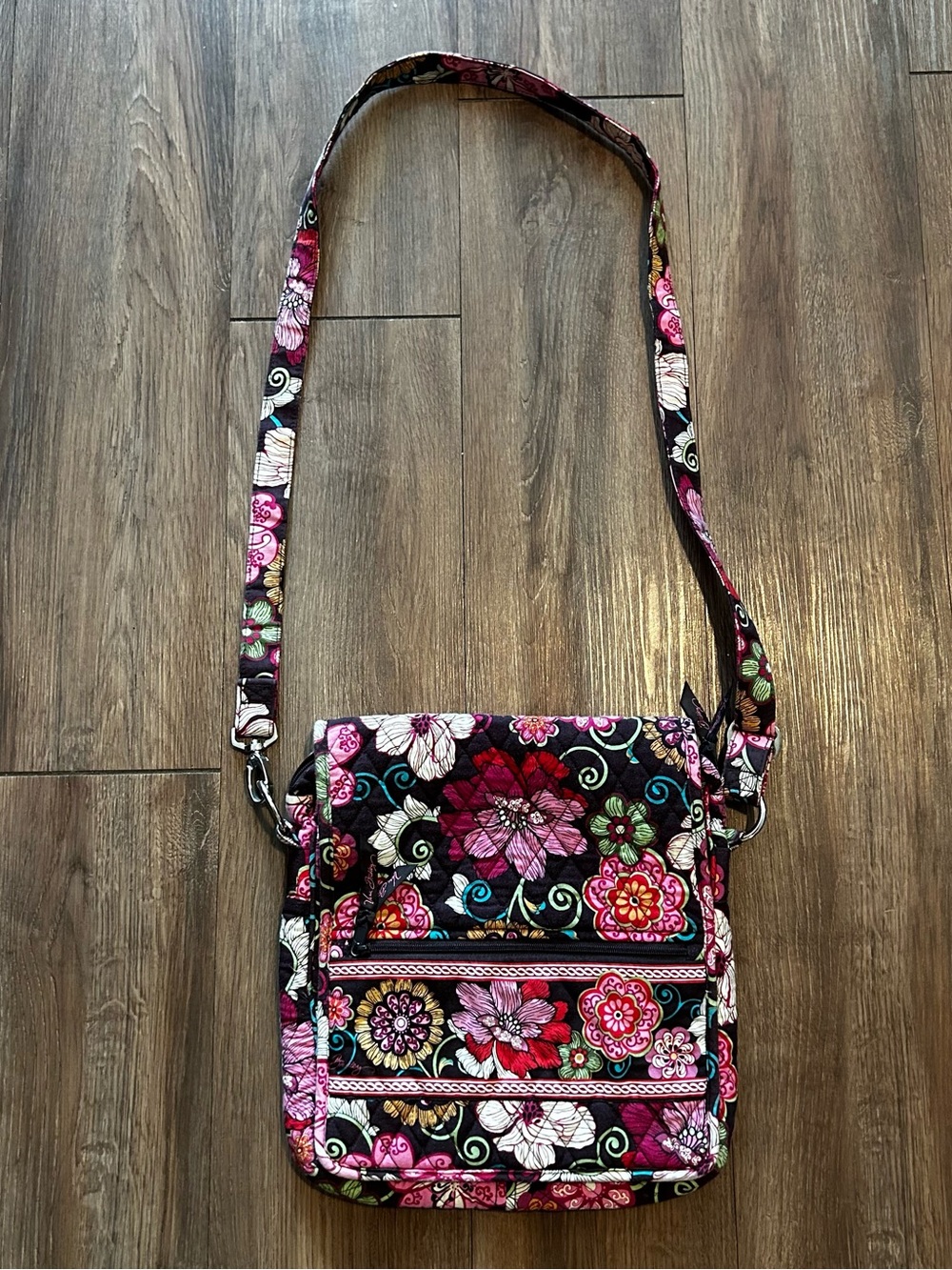 Vera Bradley Hipster Crossbody Purse, Retired "Mod Floral Pink" Pattern
